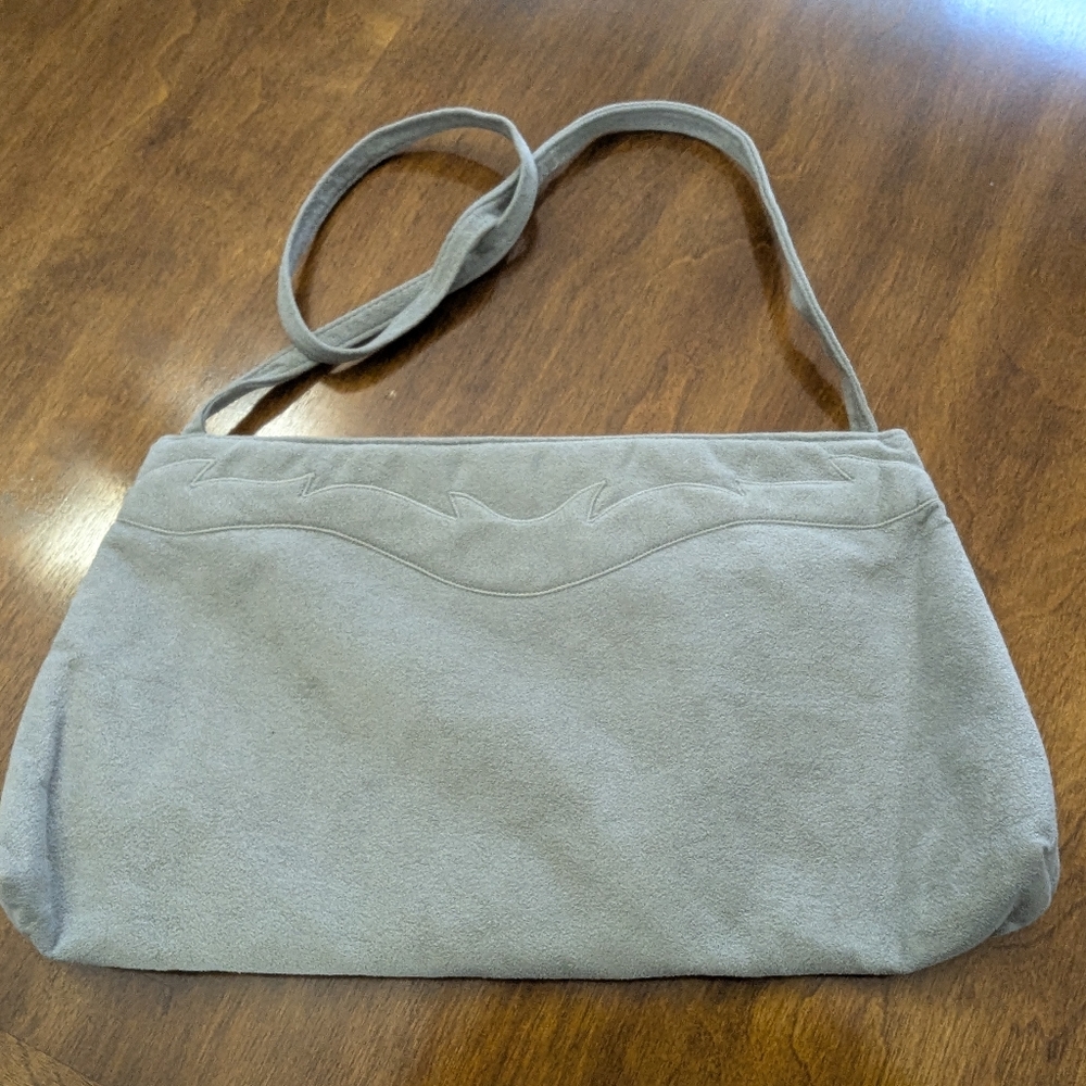 VTG Ultra Suede Fabric Reva Shoulder Bag Purse 80s